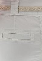 Women Cream Cotton Mid Rise Pants