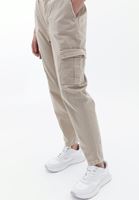 Women Beige Carrot Fit Cargo Pants