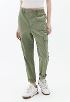 Women Green Carrot Fit Cargo Pants