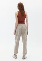 Women Beige Carrot Fit Cargo Pants