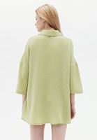 Women Green Cotton Oversize Shirt