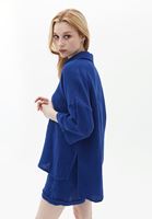 Women Blue Cotton Oversize Shirt