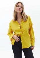 Women Yellow Oversize Shirt with Pocket