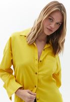 Women Yellow Oversize Shirt with Pocket