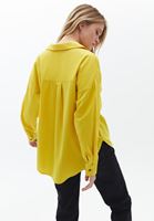Women Yellow Oversize Shirt with Pocket