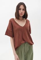 Women Brown Cotton Oversize Tshirt