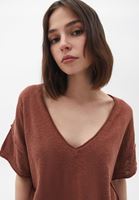 Women Brown Cotton Oversize Tshirt