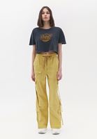 Women Green Mid Rise Straight Fit Cargo Pants