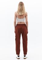 Women Brown Elasticated waistband cargo jogger pants