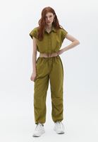 Women Green Loose Fit Crop Shirt