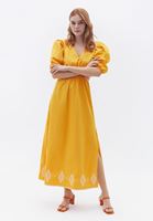 Women Yellow Maxi Dress with Cut Out Detail