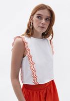 Women White Cotton Crop Blouse