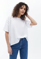 Women White Cotton Oversize Tshirt