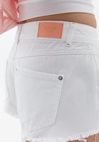 Women White Cotton Mini Shorts