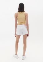 Women White Mid Rise Mini Shorts