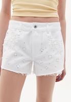 Women White Mid Rise Mini Shorts
