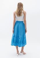 Women Blue Midi Brode Skirt