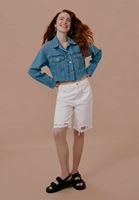 Women White Denim Bermuda Shorts