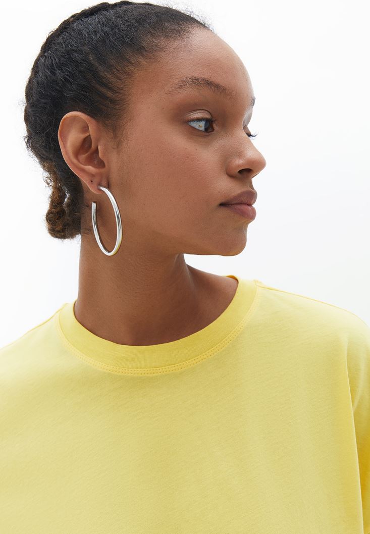 Women Yellow Cotton Oversize Tshirt