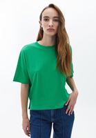Bayan Yeşil Pamuklu Oversize Tişört
