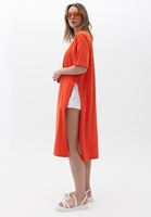 Women Orange Cotton Maxi Tshirt