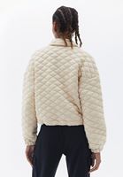 Women Beige Loose Fit Zippered Jacket