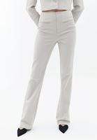 Women Beige Ultra High Rise Bootcut Pants