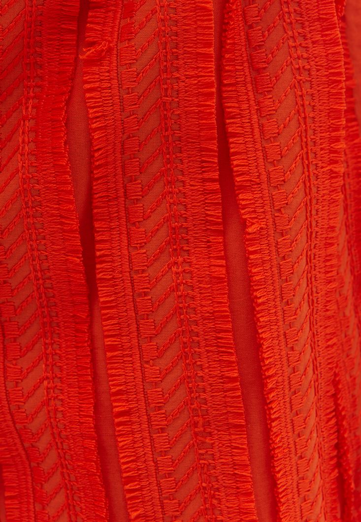 Women Orange Ultra High Rise Brode Shorts