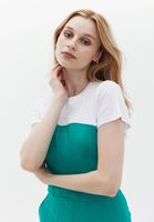 Bayan Yeşil Korse Detaylı Crop Tişört