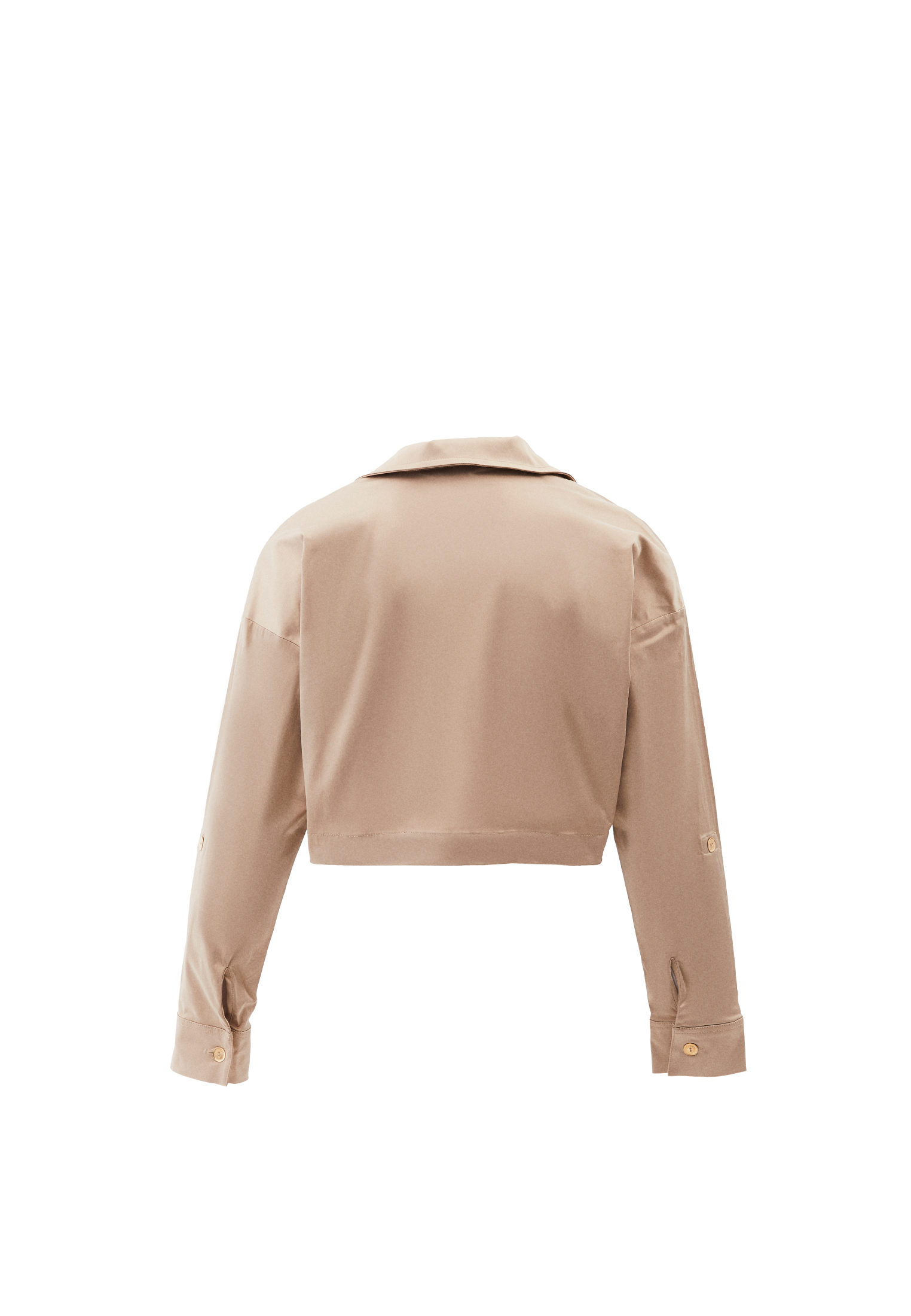 Beige Oversize Crop Shirt Online Shopping | OXXOSHOP