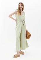 Bayan Yeşil Kuşak Detaylı Culotte Tulum