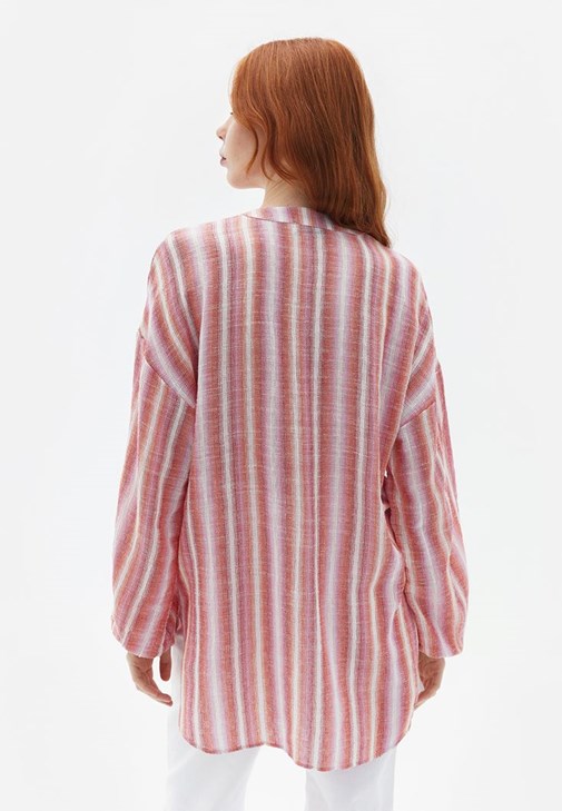 Çizgili Gömlek ve Straight-Fit Pantolon Kombini