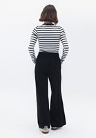 Women Black Mid Rise Wide Leg Pants