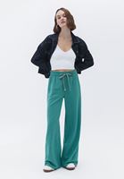 Women Green Mid Rise Wide Leg Pants