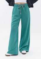 Women Green Mid Rise Wide Leg Pants