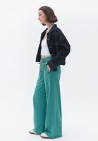 Women Green Mid Rise Wide Leg Pants