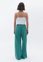 Women Green Mid Rise Wide Leg Pants