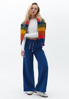 Women Blue Mid Rise Wide Leg Pants