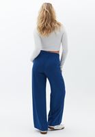 Women Blue Mid Rise Wide Leg Pants