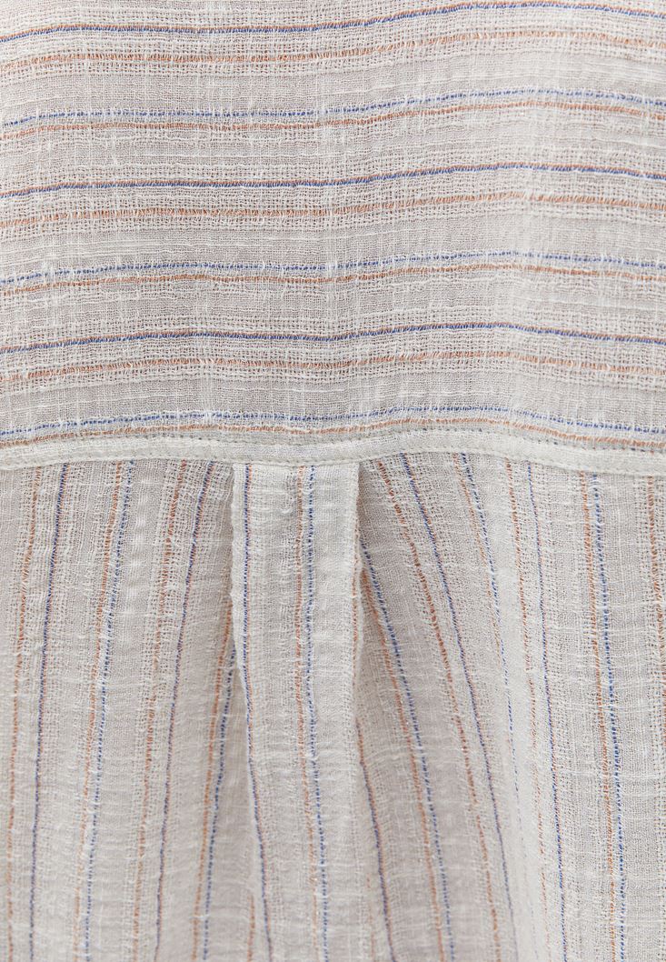 Women Mixed Oversize Shirt with Pocket
