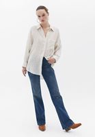 Women Mixed Oversize Shirt with Pocket