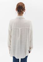 Women Mixed Oversize Shirt with Pocket