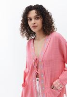 Women Pink Blouse with Tie-up Detail