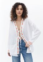 Women White Blouse with Tie-up Detail