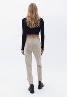 Women Beige High Rise Jogger Pants