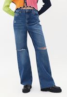 Women Blue High Rise Wide Leg Denim Pants