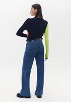 Women Blue High Rise Wide Leg Denim Pants