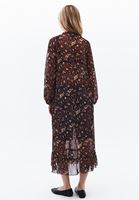 Women Mixed Tulle Kimono with Button Detail