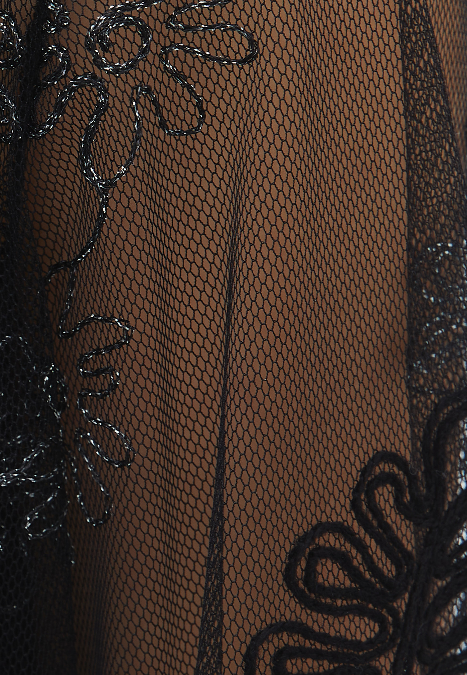 Black Embroidered Tulle Kimono Online Shopping | OXXOSHOP