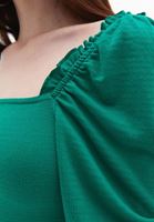 Women Green Crop Blouse with Square Neck